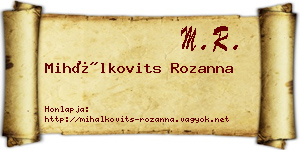 Mihálkovits Rozanna névjegykártya